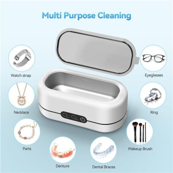 Ultrasonic Jewelry Cleaner Professional 48KHz Machine for Rings Glasses Watch - Picture 3 of 7